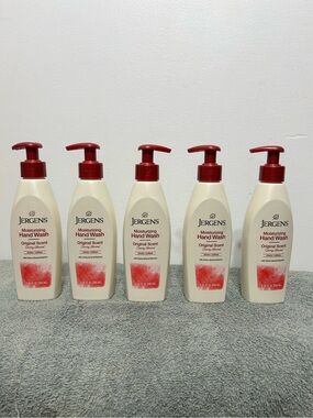 New! Lot of 5 Jergens Moisturizing Hand Wash Pump Soap Cherry Almond Scent